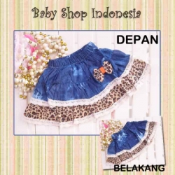 PR071 Denim Skirt Lace Leopard 65  large